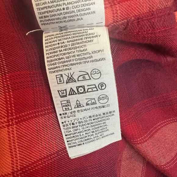 Gap x Pendleton Red Flannel Viscose Soft Plaid Button Down Shirt sz M EUC - Picture 8 of 8